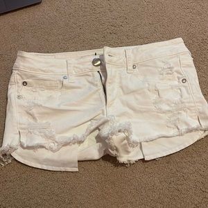 child’s size 6 american eagle white jean shorts